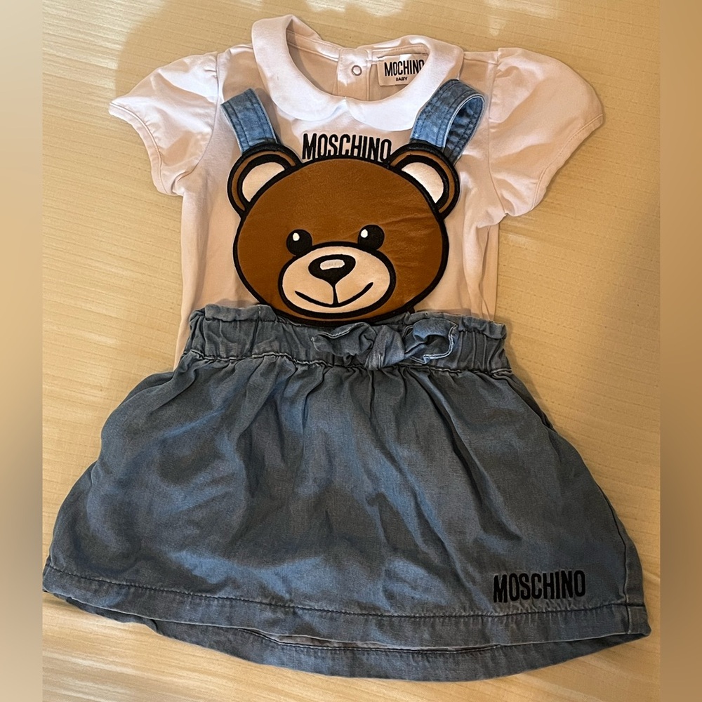 9-12 month Moschino dress jumper and short sleeve set